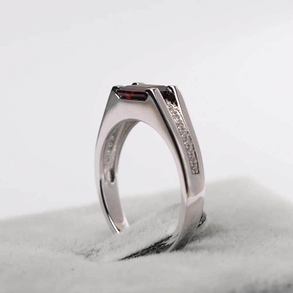 East West Garnet Engagement Ring - Image 6