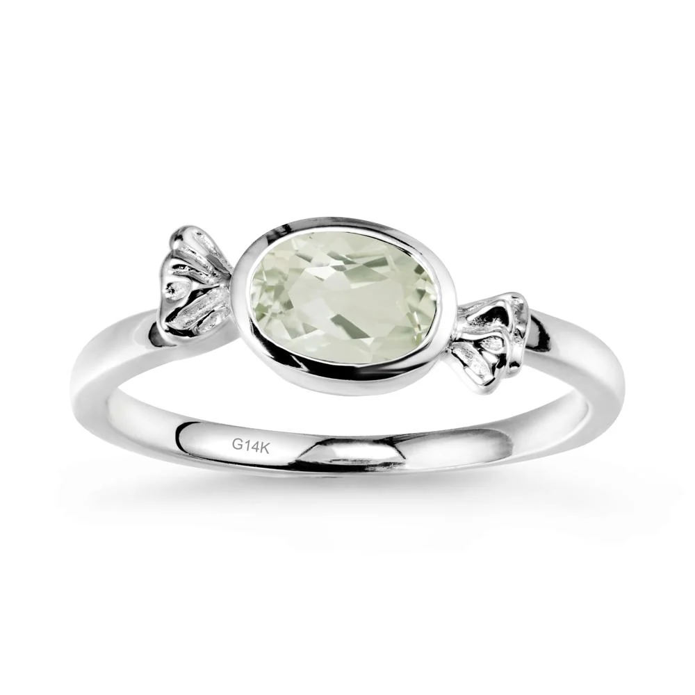 East-West Halloween Green Amethyst Ring - Image 2