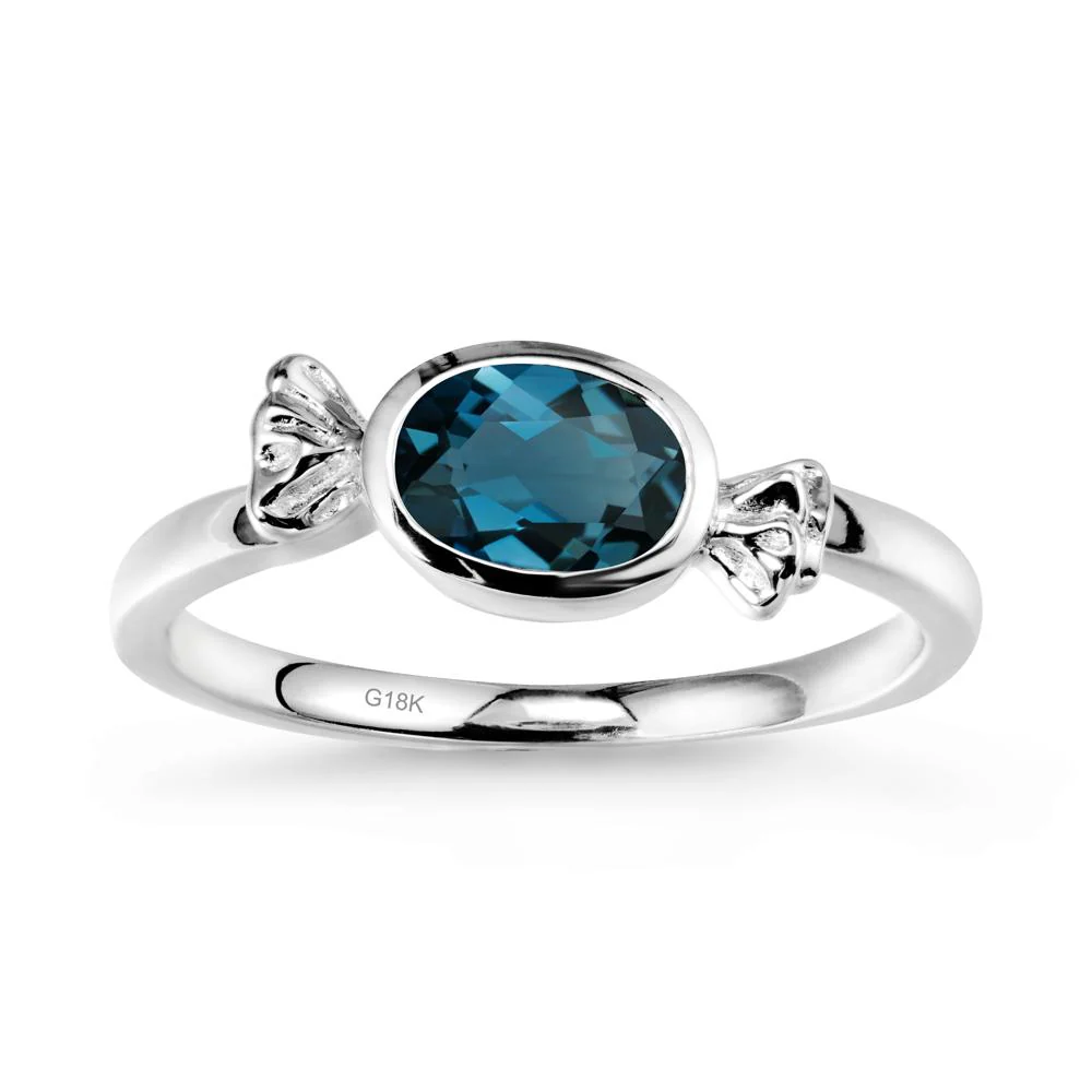 East-West Halloween London Blue Topaz Ring - Image 5