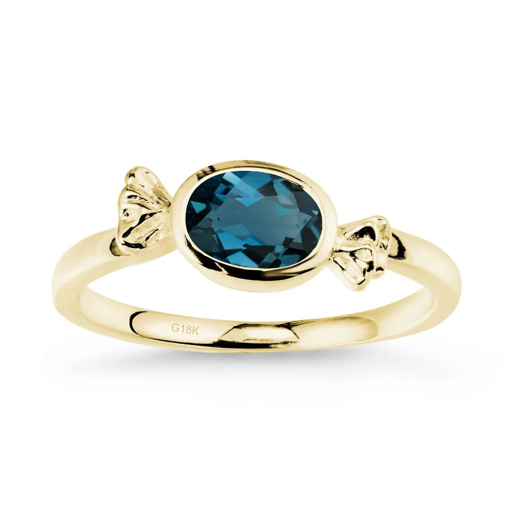 East-West Halloween London Blue Topaz Ring - Image 6