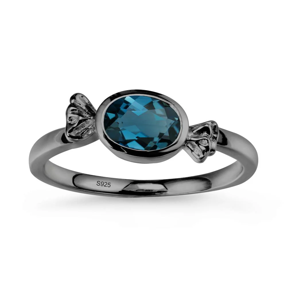 East-West Halloween London Blue Topaz Ring - Image 7