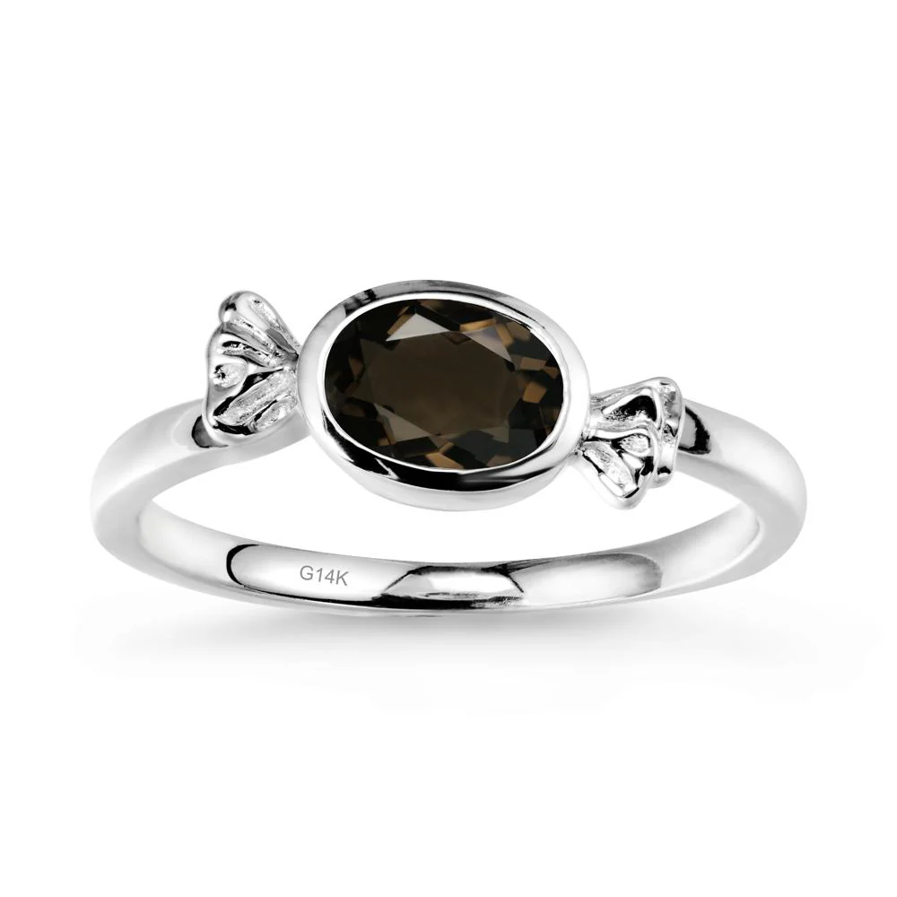 East-West Halloween Smoky Quartz Ring - Image 3