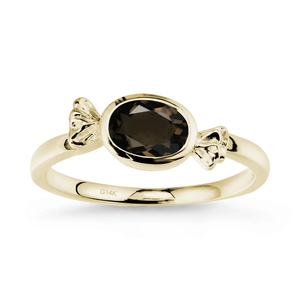 East-West Halloween Smoky Quartz Ring - Image 4