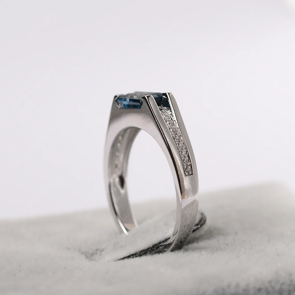 East West London Blue Topaz Engagement Ring - Image 6