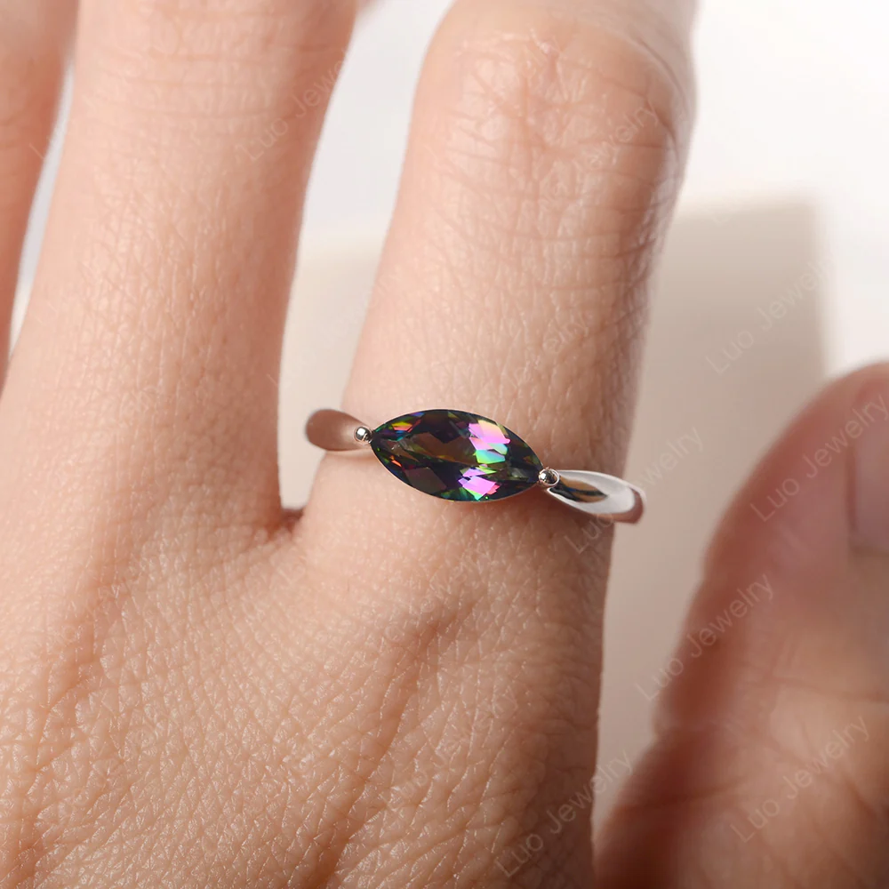 Marquise Cut Mystic Topaz East West Ring - Image 5