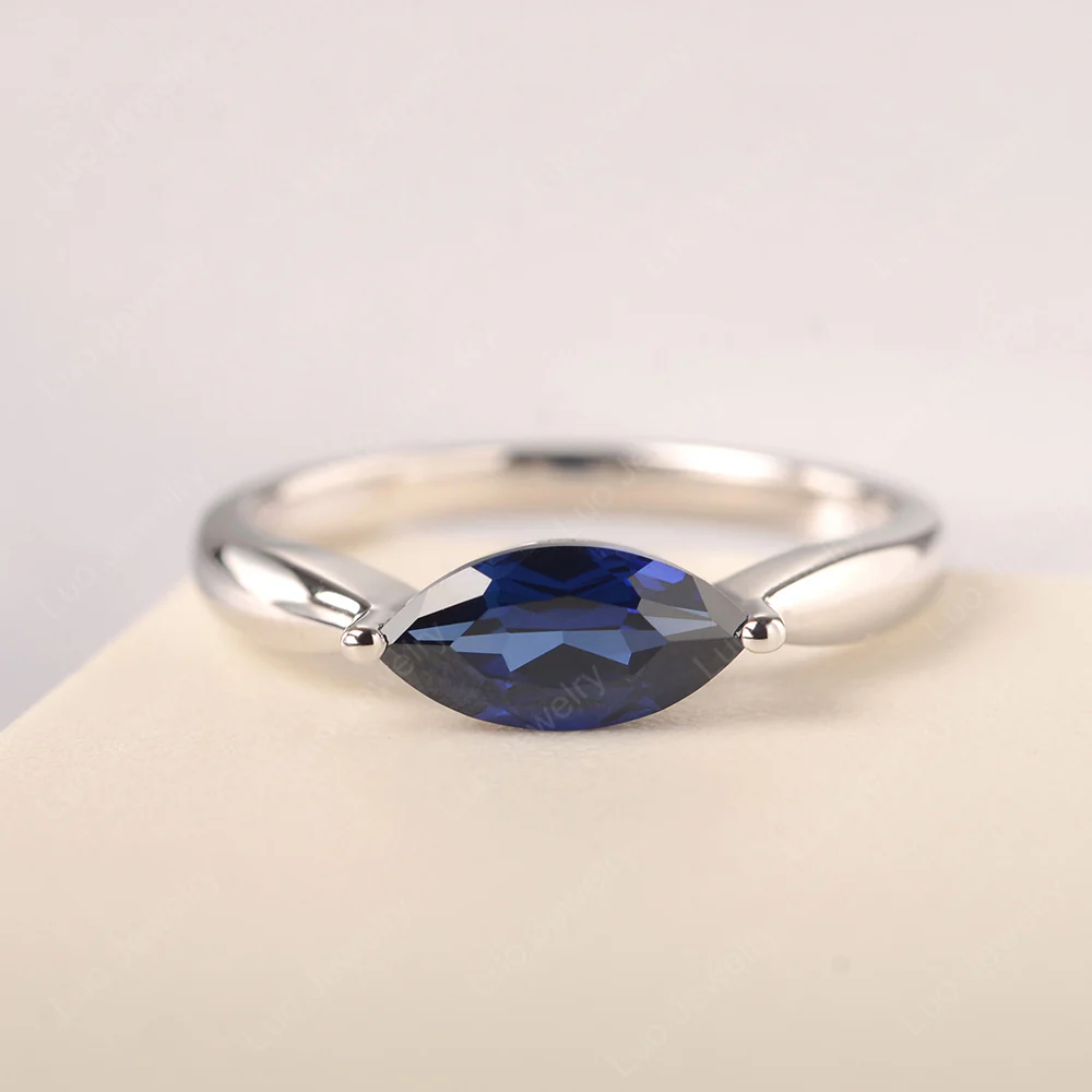 Marquise Cut Sapphire East West Ring