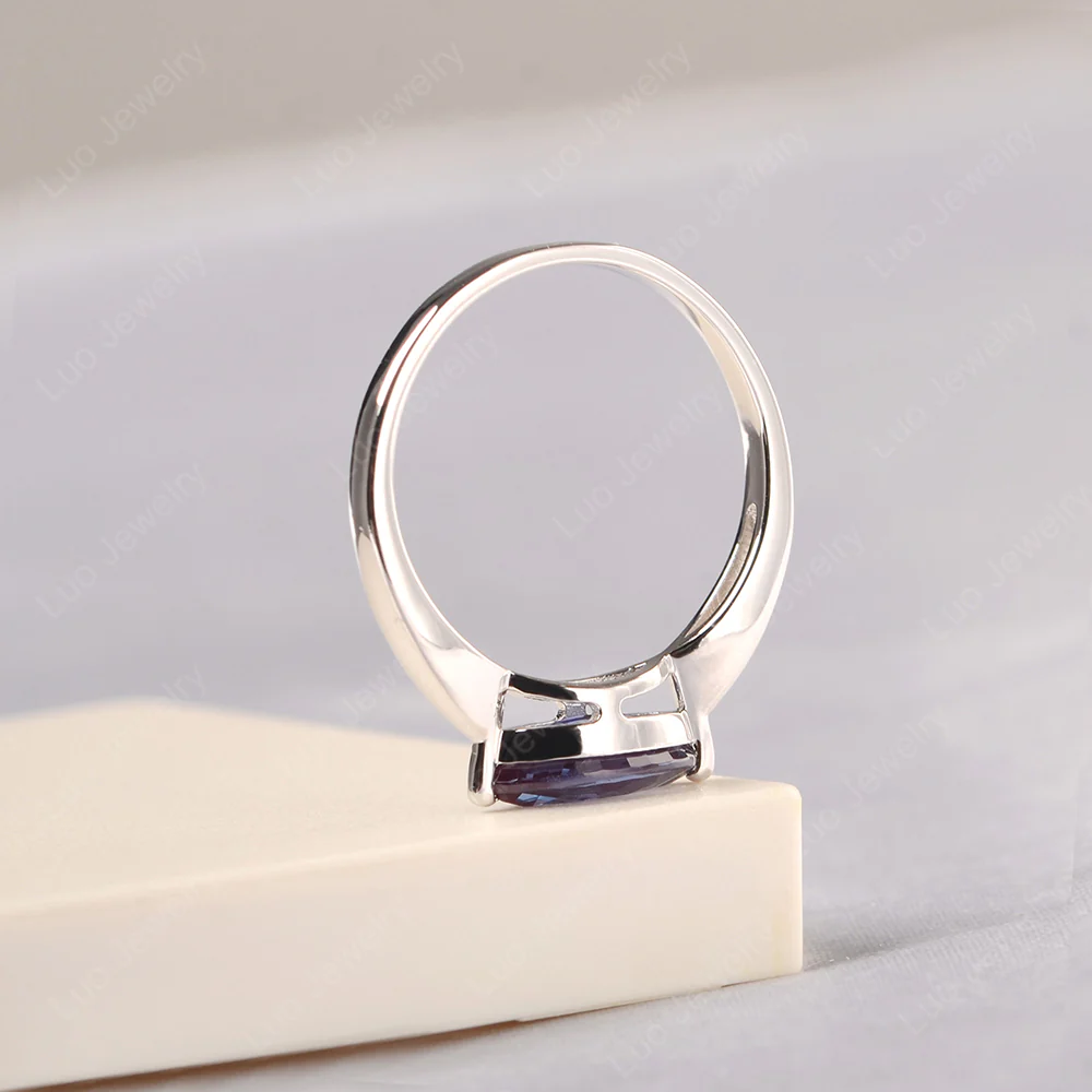Marquise Cut Alexandrite East West Ring - Image 4