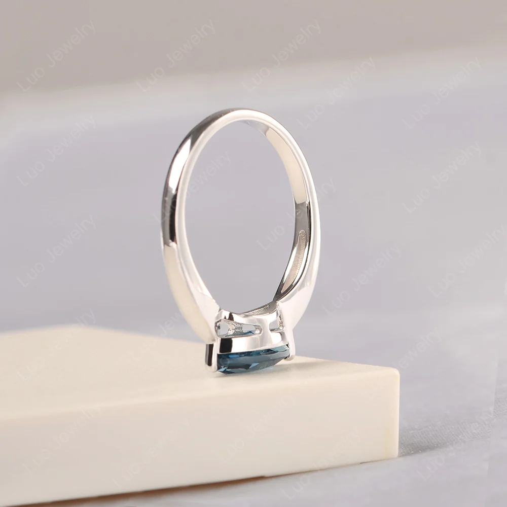Marquise Cut London Blue Topaz East West Ring - Image 4