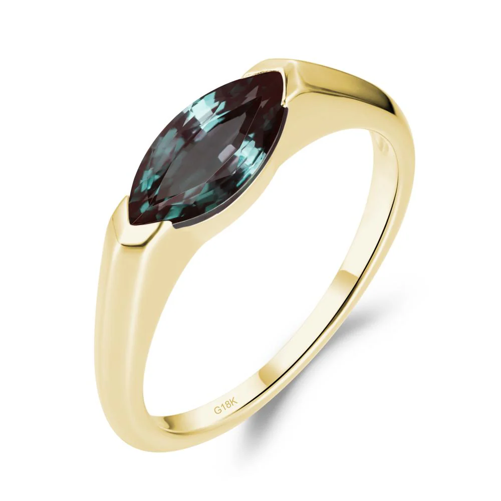 East West Marquise Cut Alexandrite Ring - Image 9