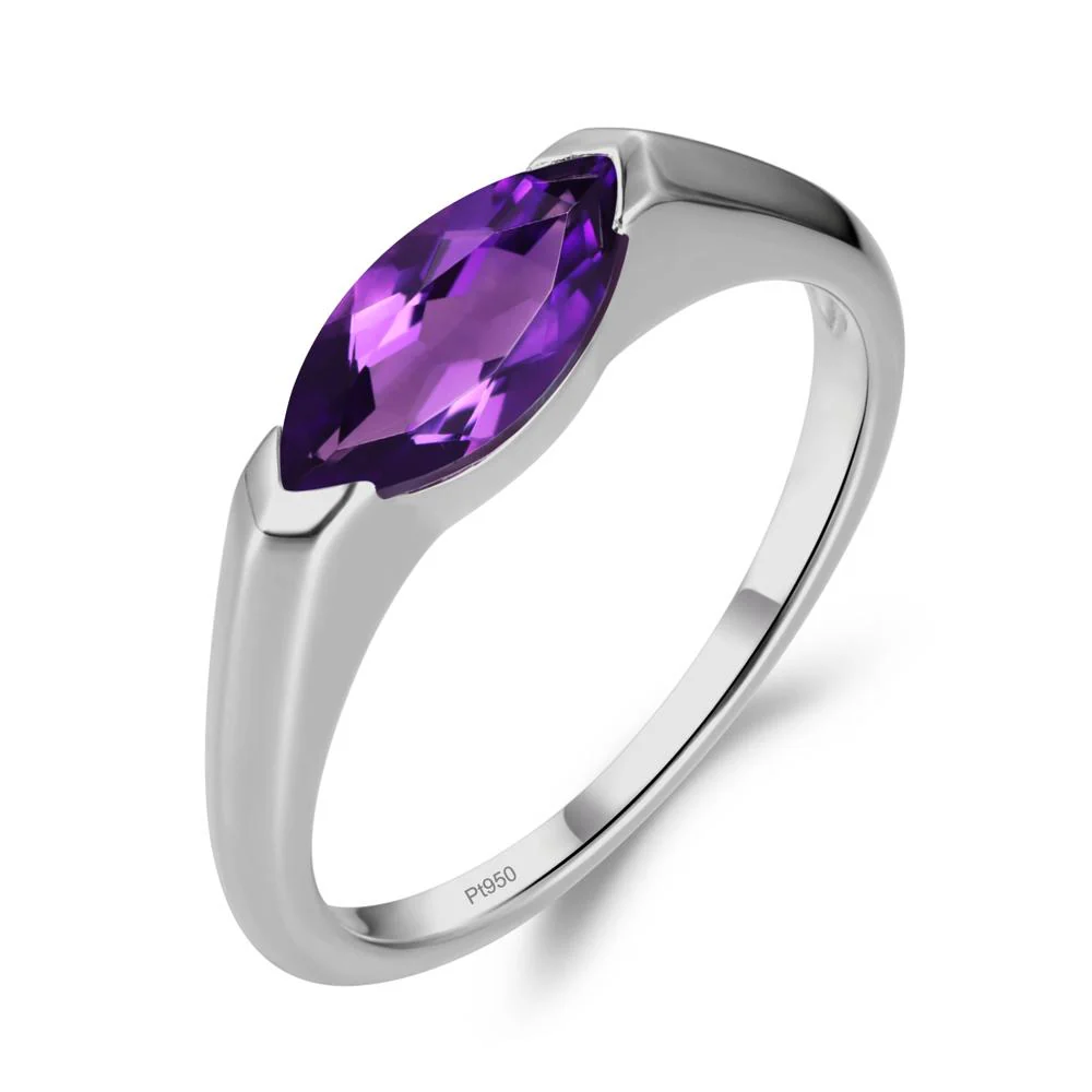 Amethyst East West Marquise Ring