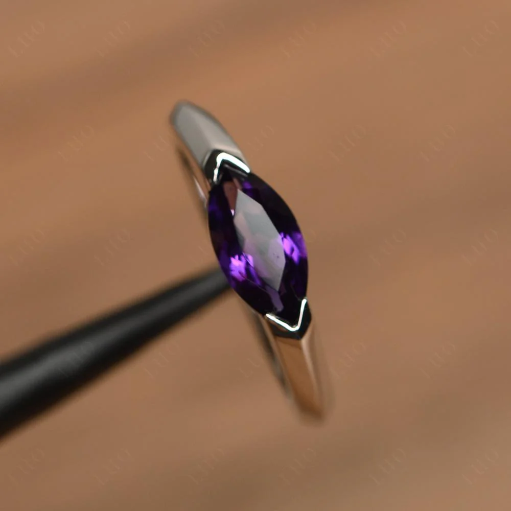 Amethyst East West Marquise Ring - Image 11