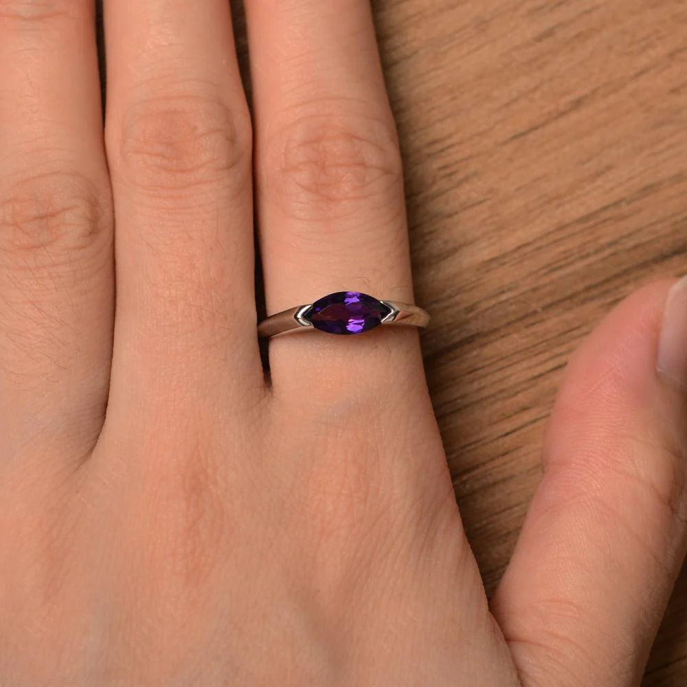 Amethyst East West Marquise Ring - Image 13