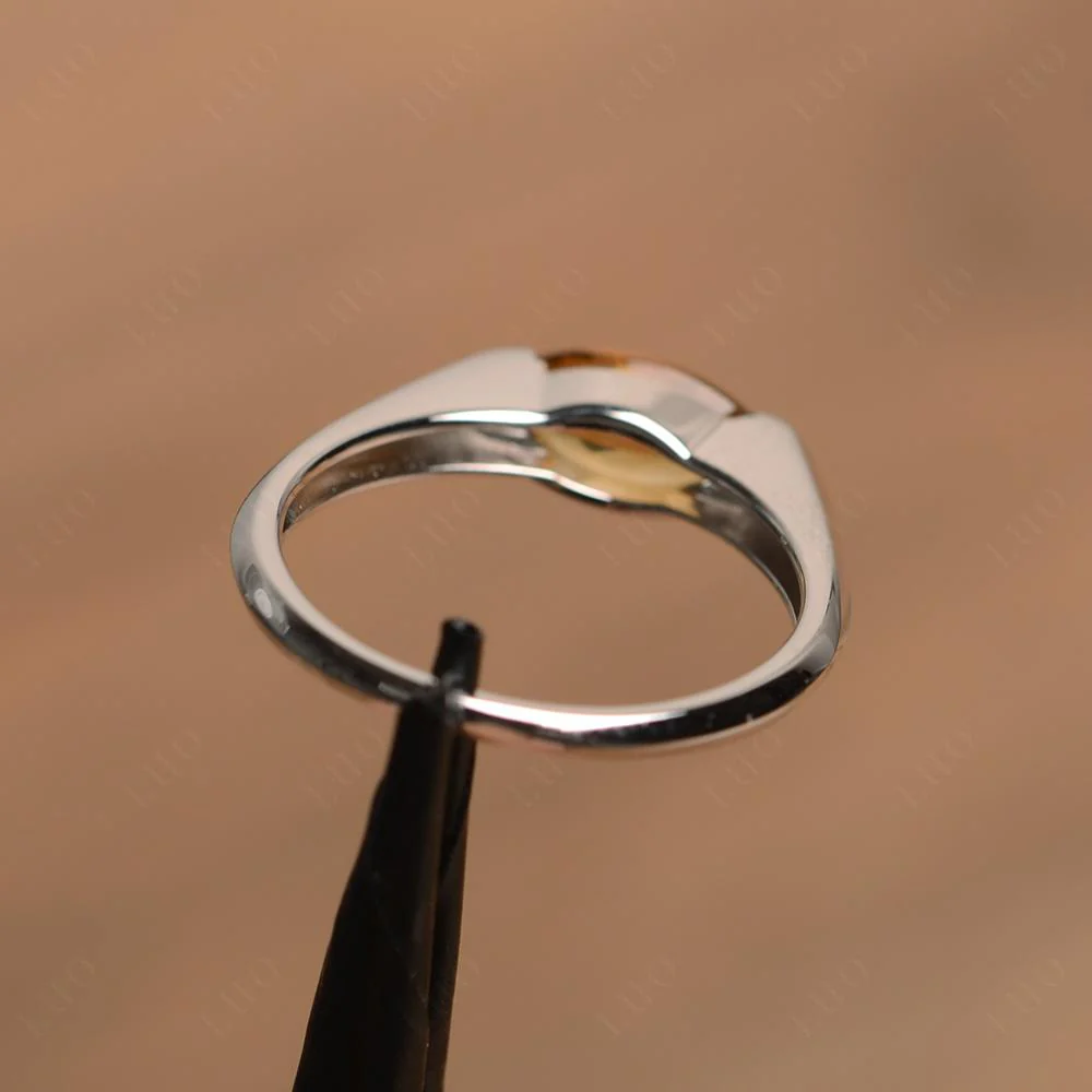 Citrine East West Marquise Engagement Ring - Image 12
