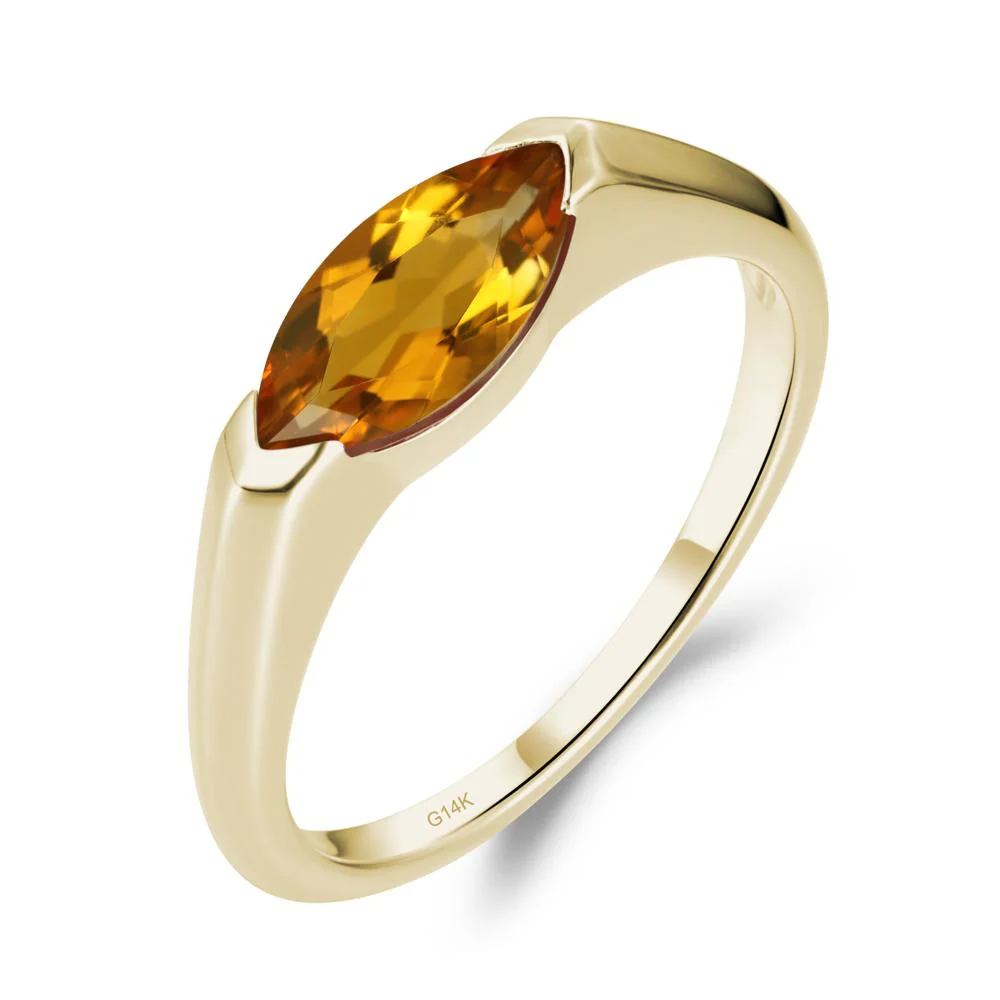 Citrine East West Marquise Engagement Ring - Image 7