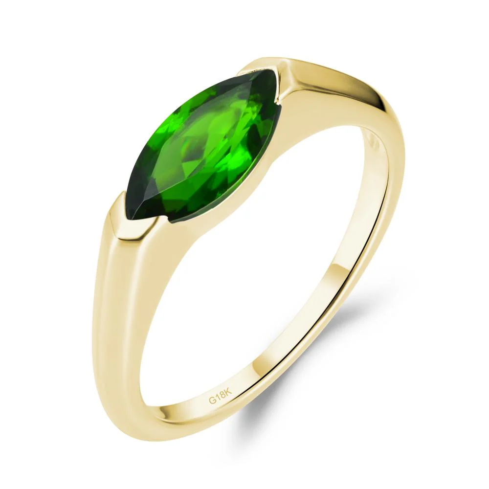 East West Marquise Cut Diopside Ring - Image 2