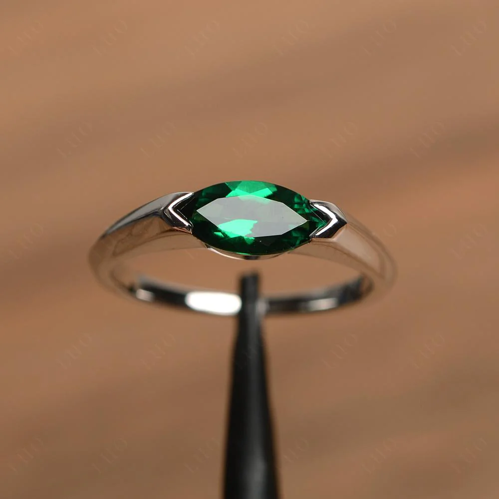 Emerald East West Marquise Ring - Image 10