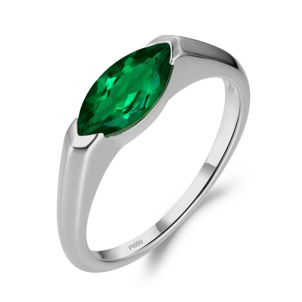 Emerald East West Marquise Ring - Image 5