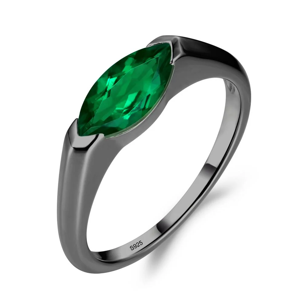 Emerald East West Marquise Ring - Image 8