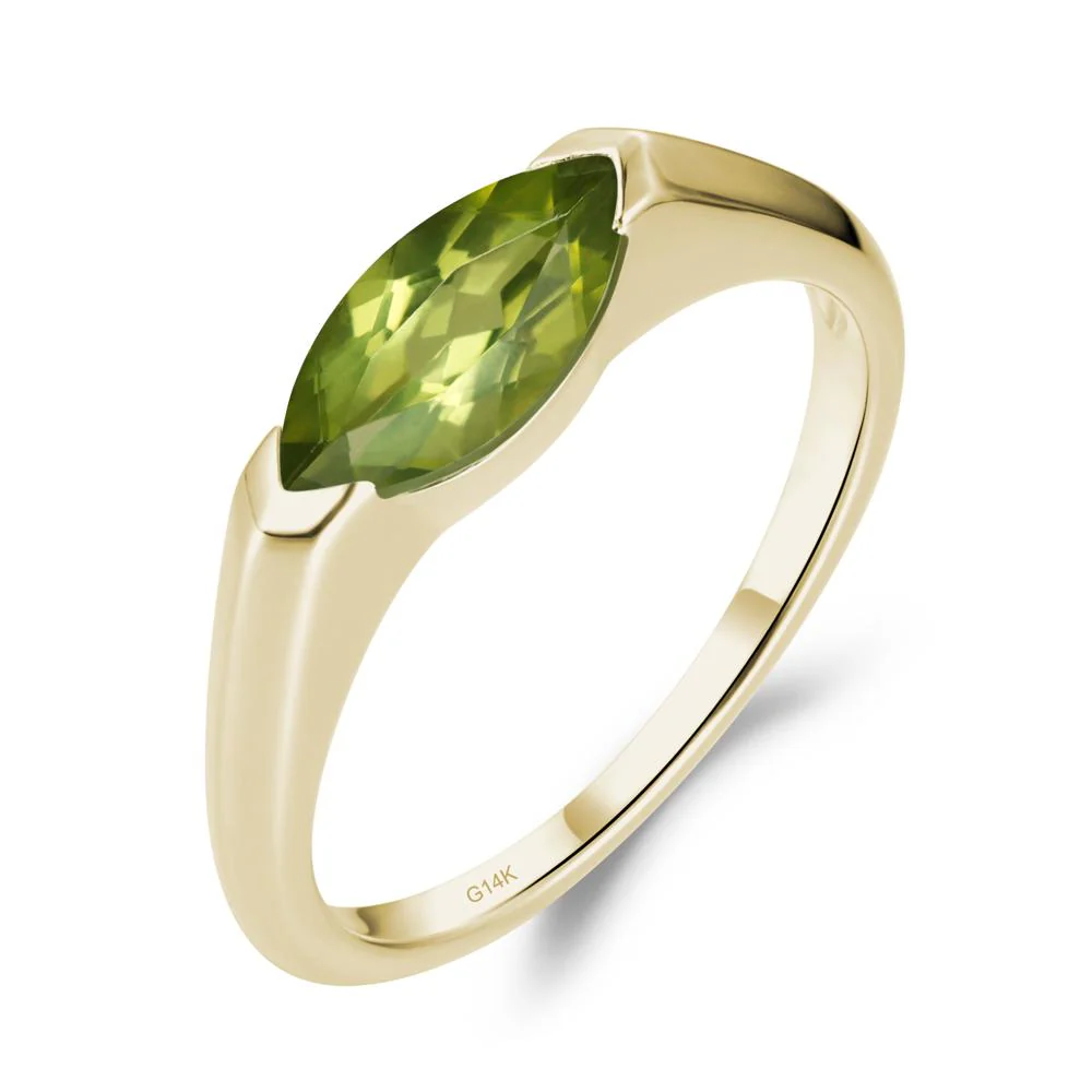 Peridot East West Marquise Engagement Ring