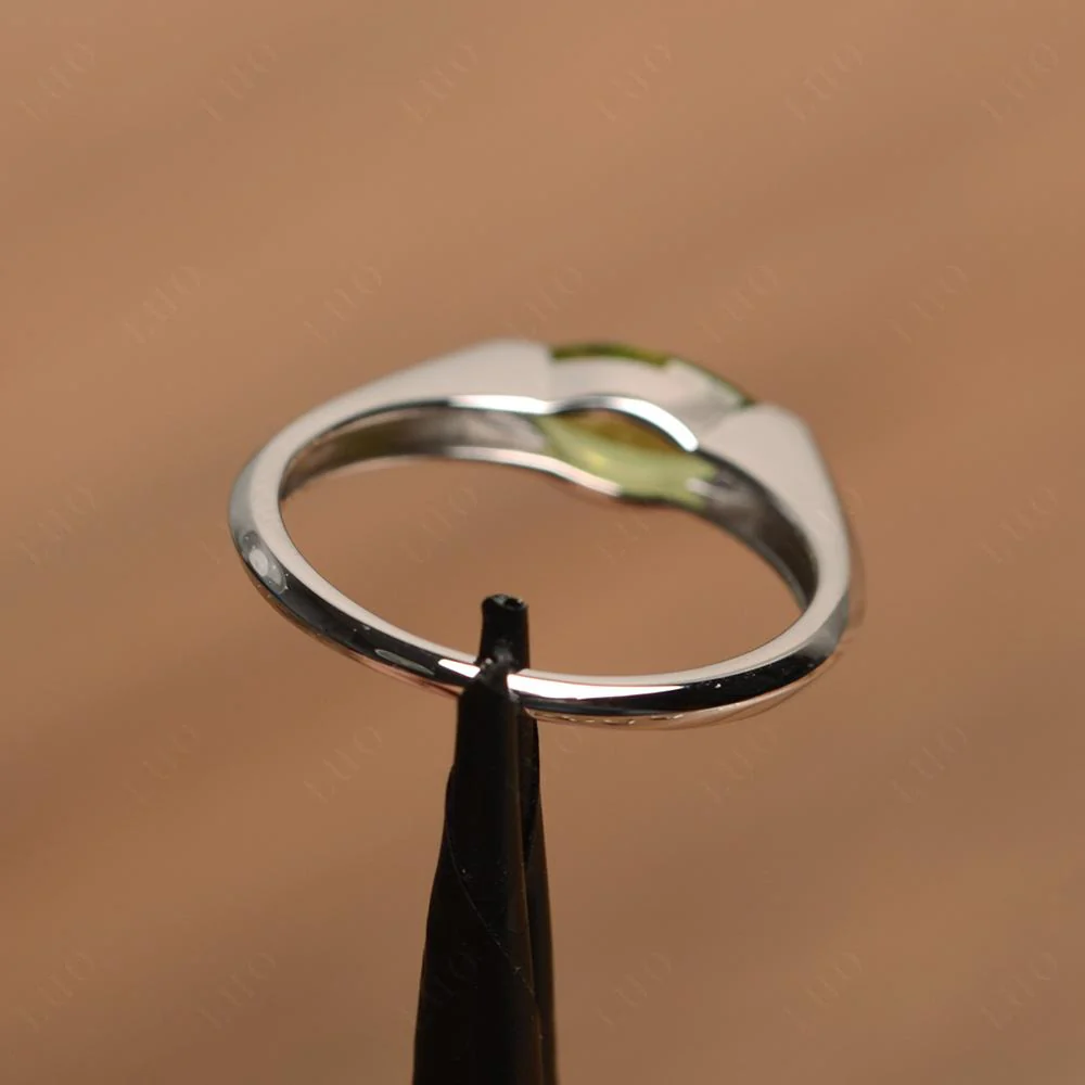 Peridot East West Marquise Engagement Ring - Image 12