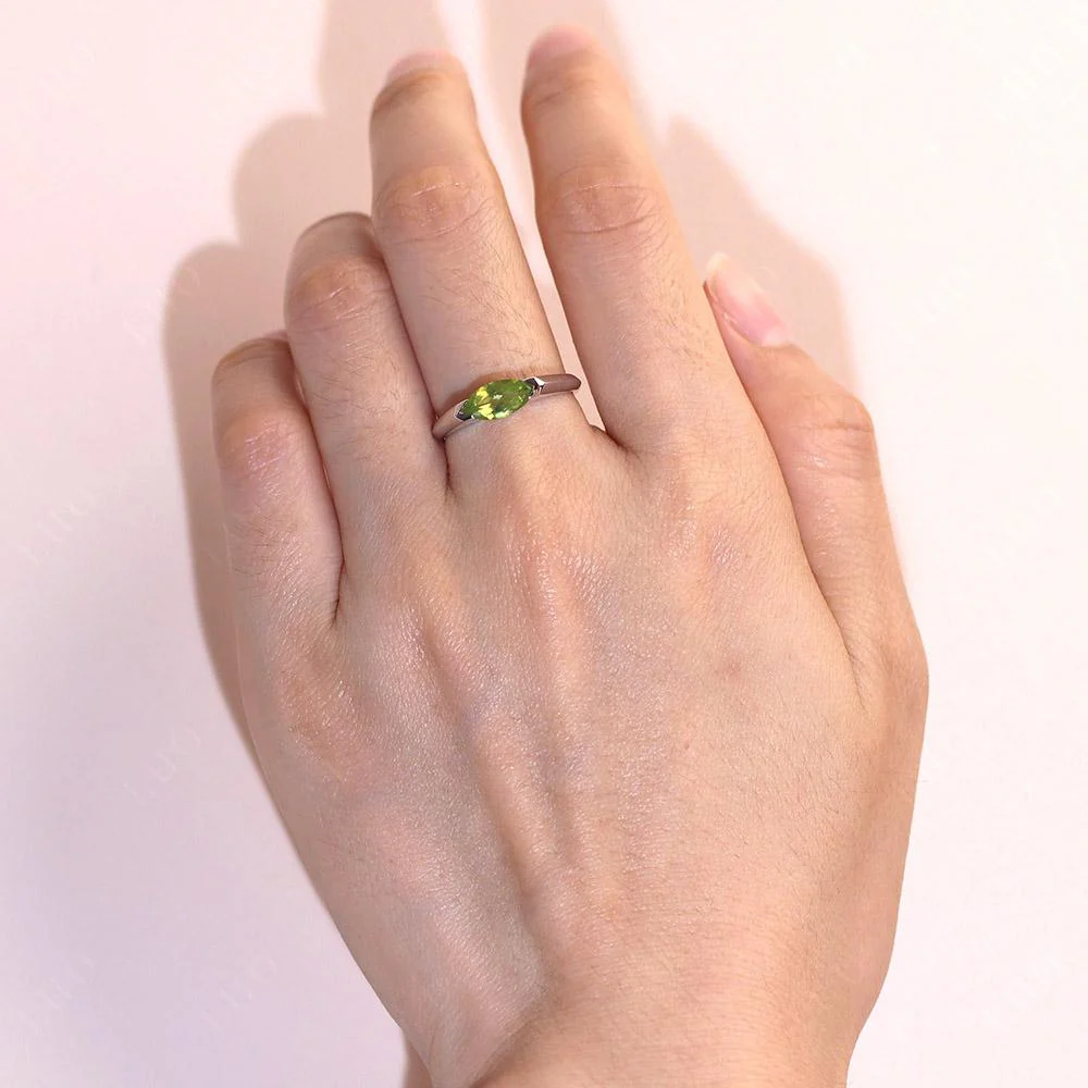 Peridot East West Marquise Engagement Ring - Image 15