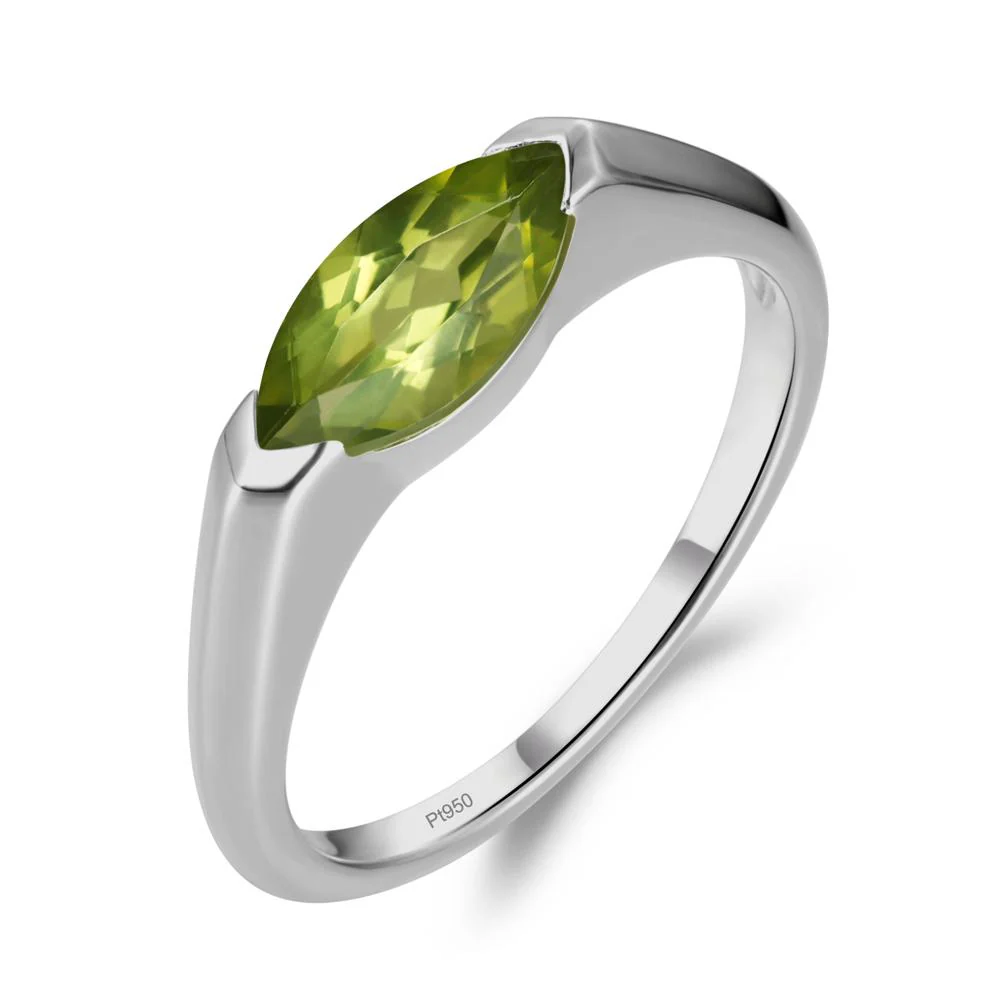 Peridot East West Marquise Engagement Ring - Image 2