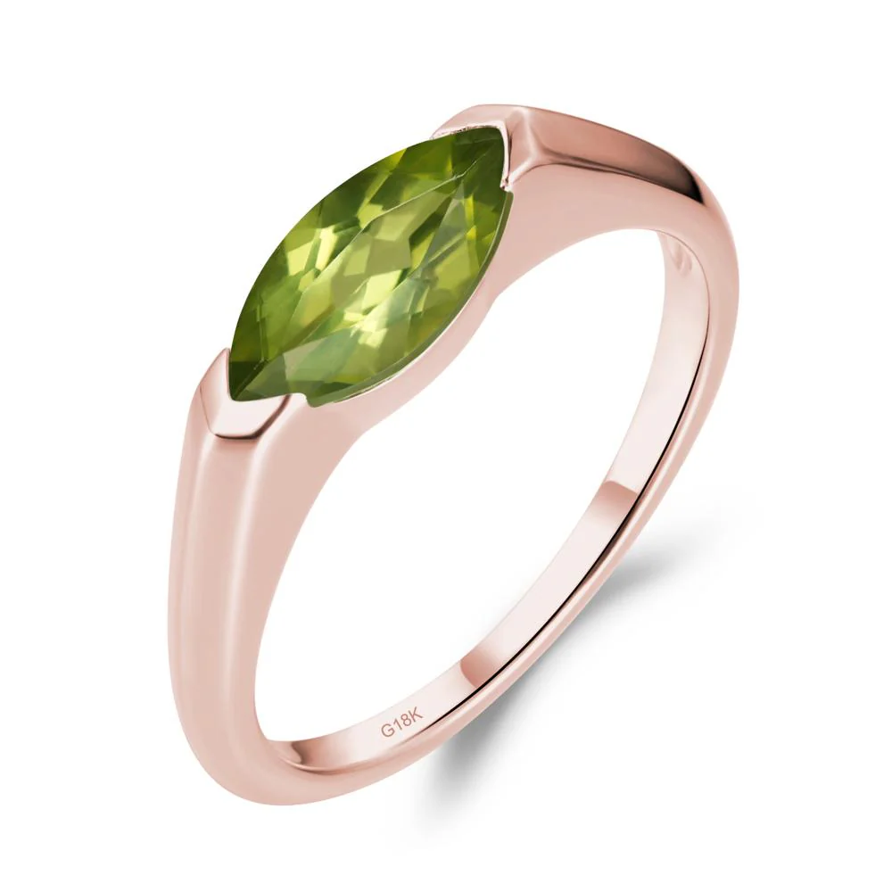 Peridot East West Marquise Engagement Ring - Image 3