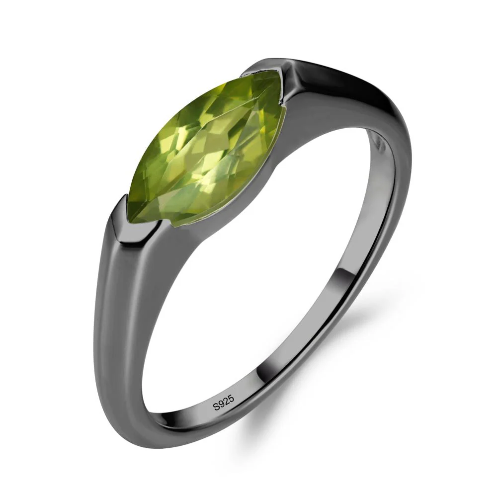 Peridot East West Marquise Engagement Ring - Image 5