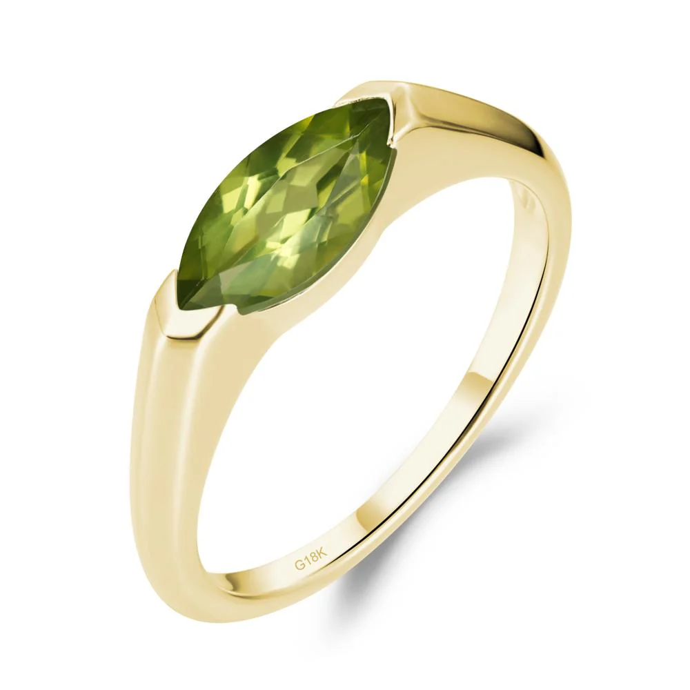 Peridot East West Marquise Engagement Ring - Image 7