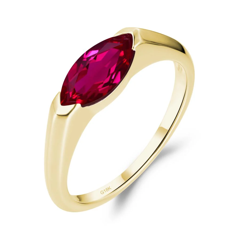 East West Marquise Cut Ruby Ring - Image 7