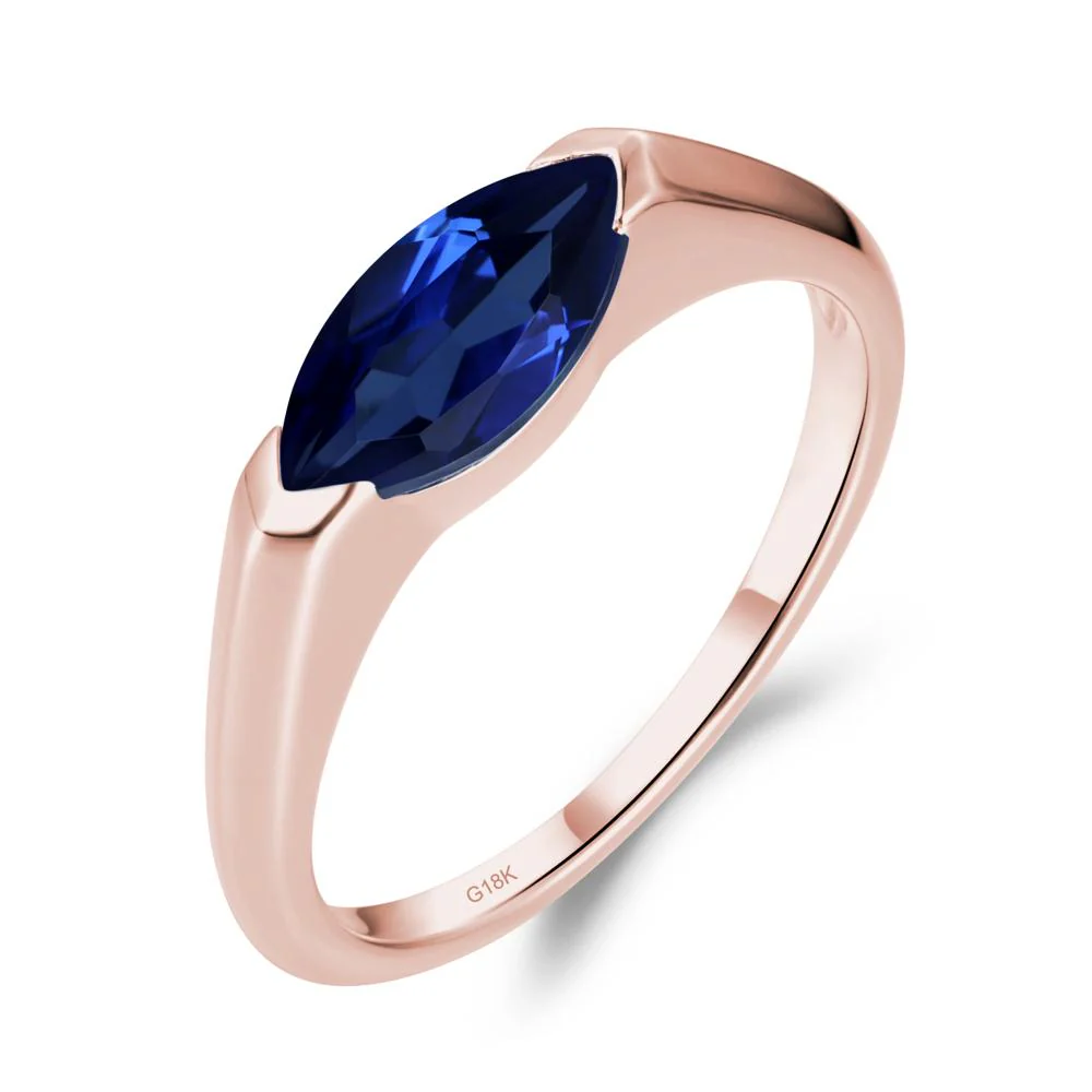 Sapphire East West Marquise Ring - Image 3