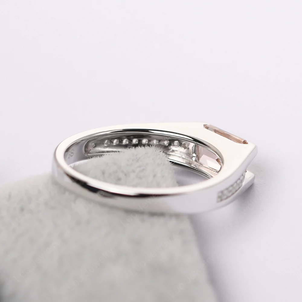 East West Morganite Engagement Ring - Image 5