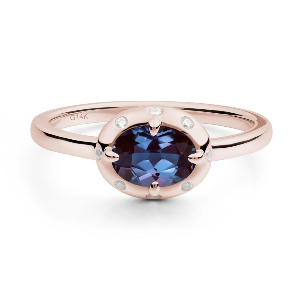 East-West Oval Alexandrite Ring