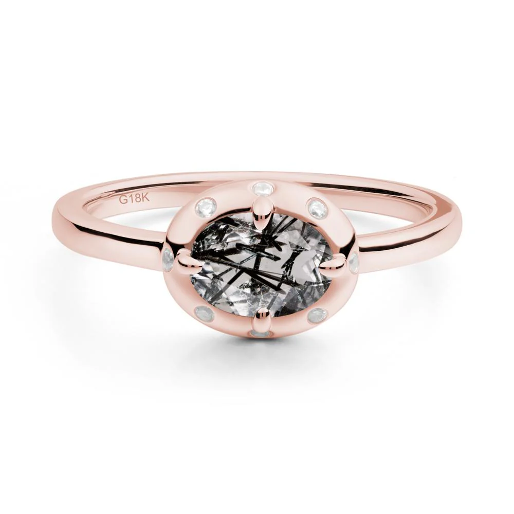 East-West Oval Black Rutilated Quartz Ring - Image 4