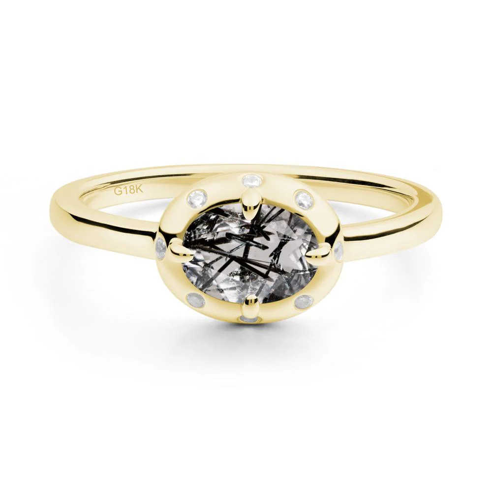 East-West Oval Black Rutilated Quartz Ring - Image 7