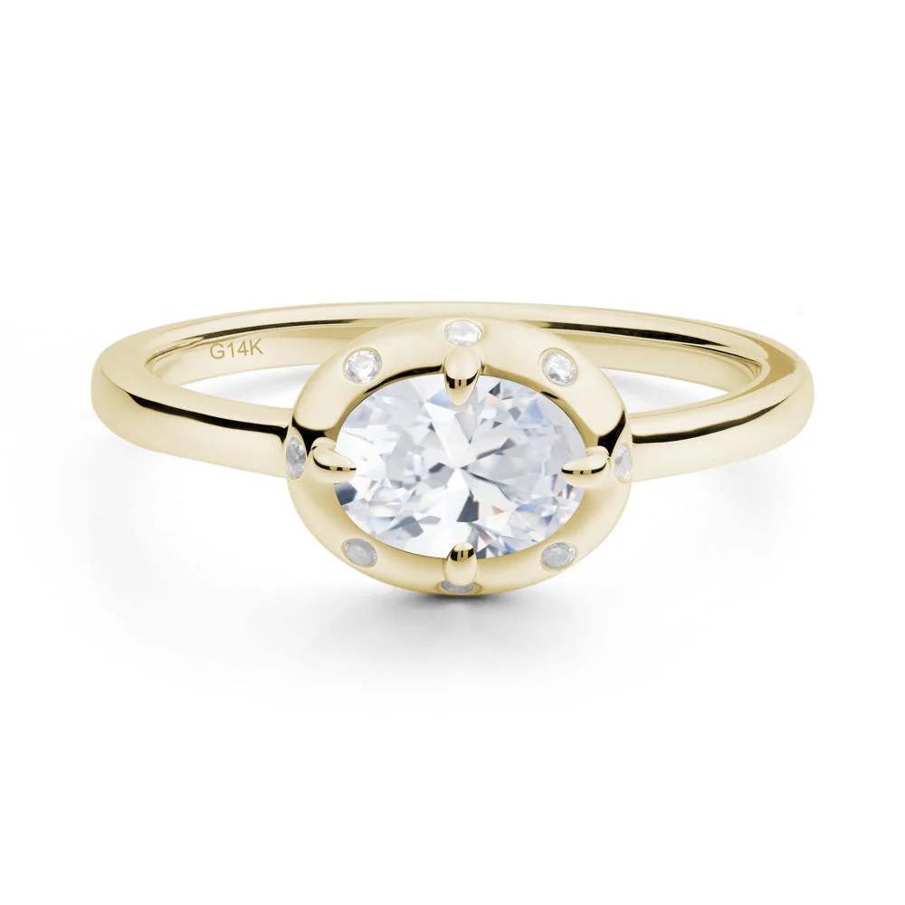East-West Oval Cubic Zirconia Ring - Image 3