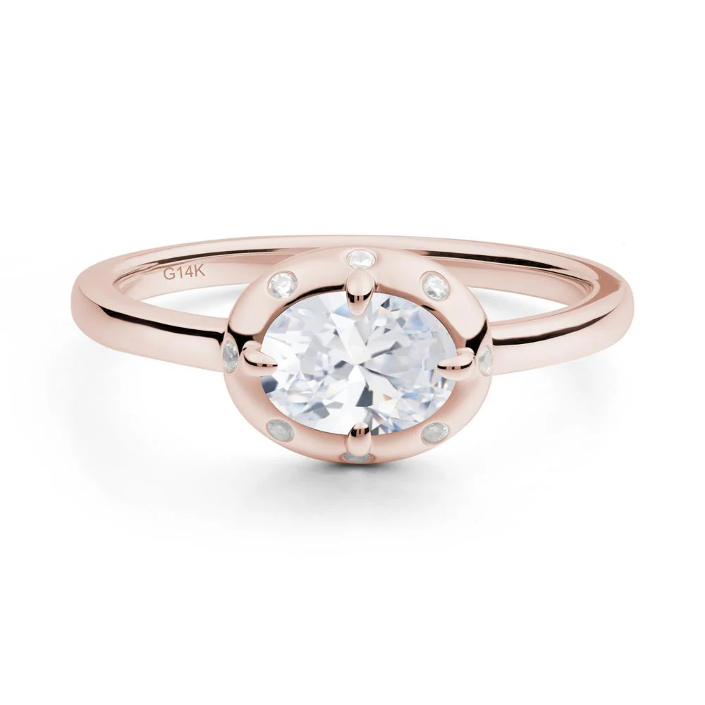 East-West Oval Cubic Zirconia Ring - Image 4