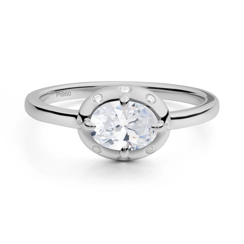 East-West Oval Cubic Zirconia Ring - Image 5