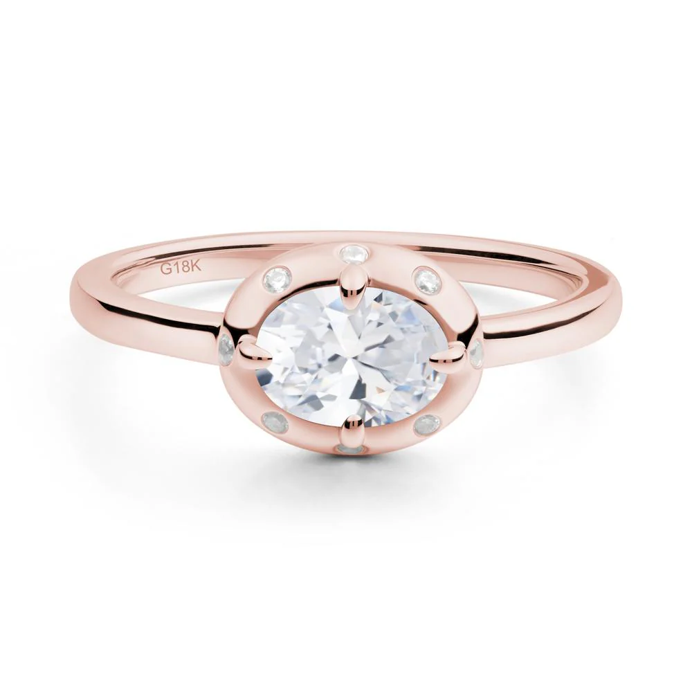 East-West Oval Cubic Zirconia Ring - Image 6