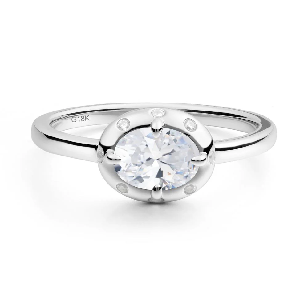 East-West Oval Cubic Zirconia Ring - Image 7