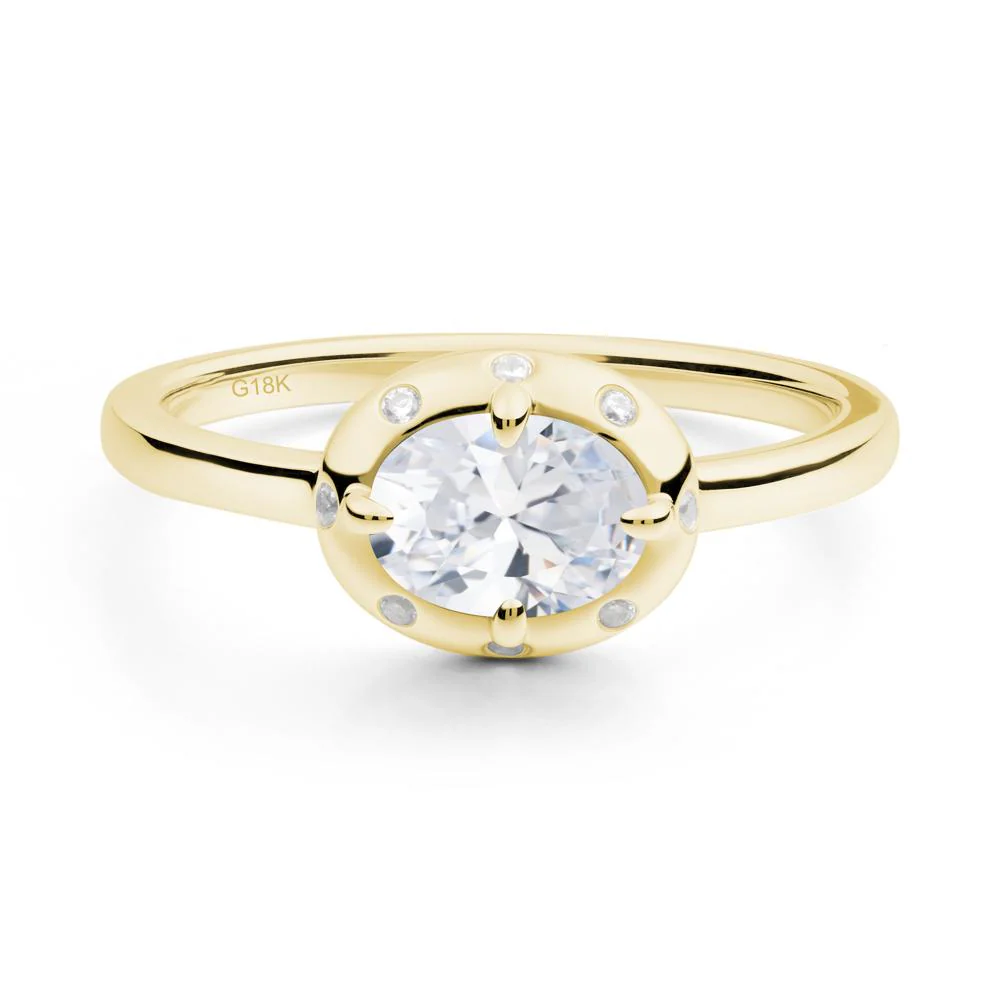 East-West Oval Cubic Zirconia Ring - Image 9