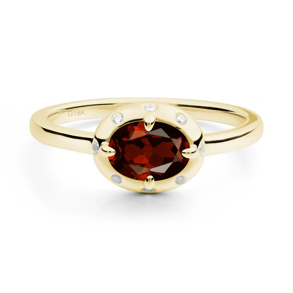 East-West Oval Garnet Ring - Image 4