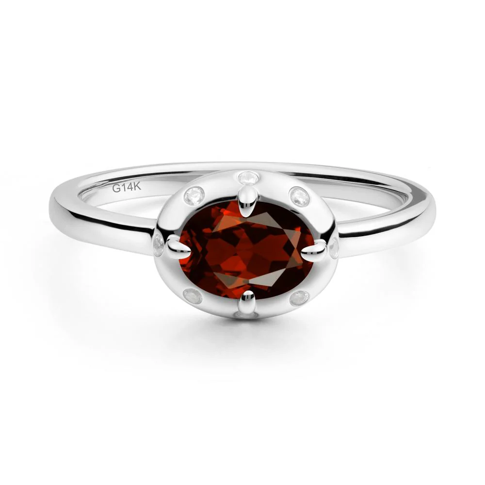 East-West Oval Garnet Ring - Image 5