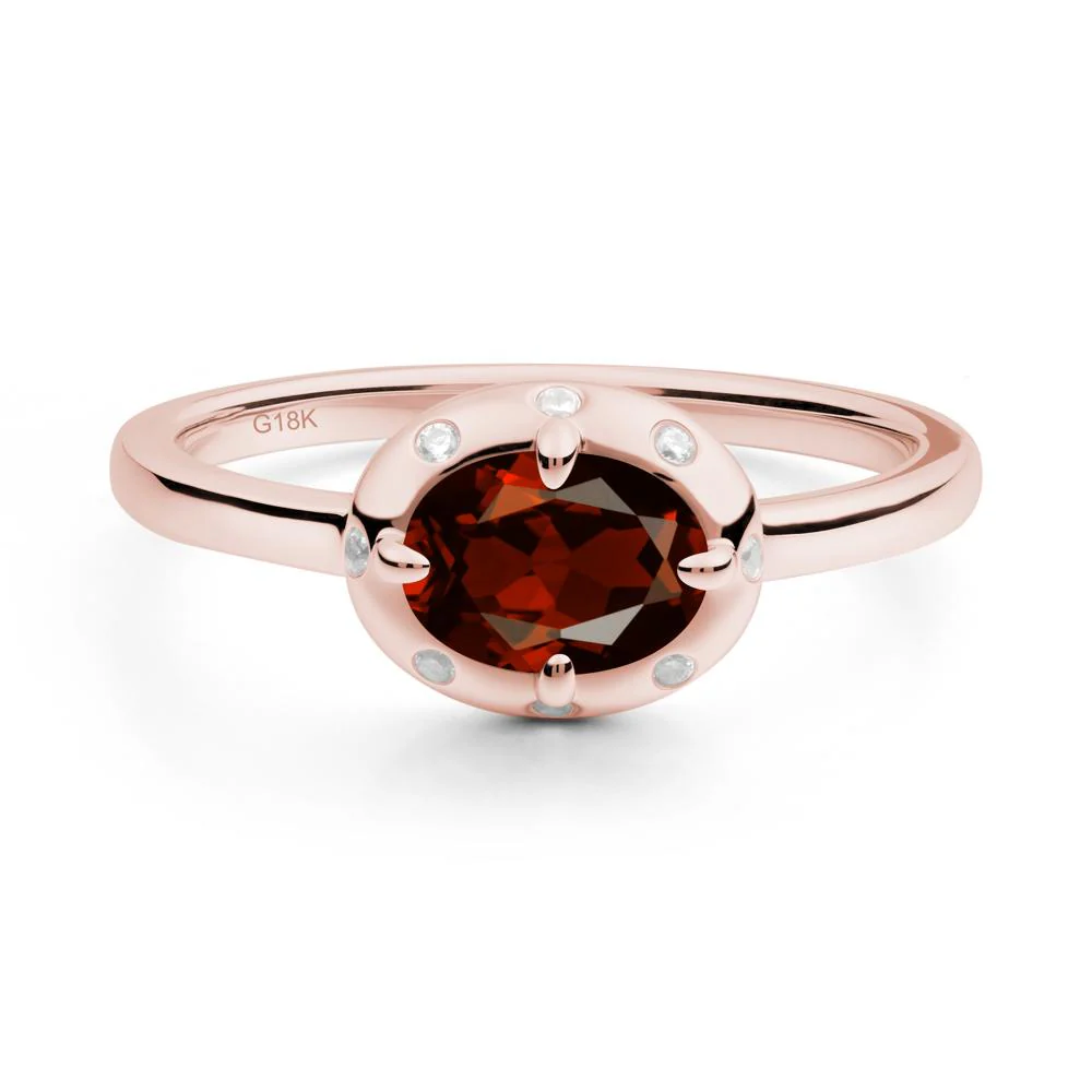 East-West Oval Garnet Ring - Image 7