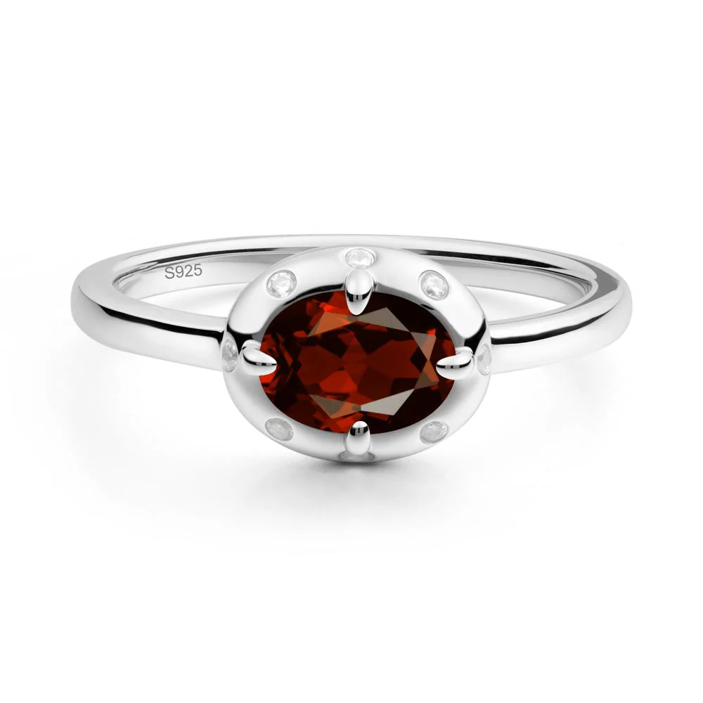 East-West Oval Garnet Ring - Image 8