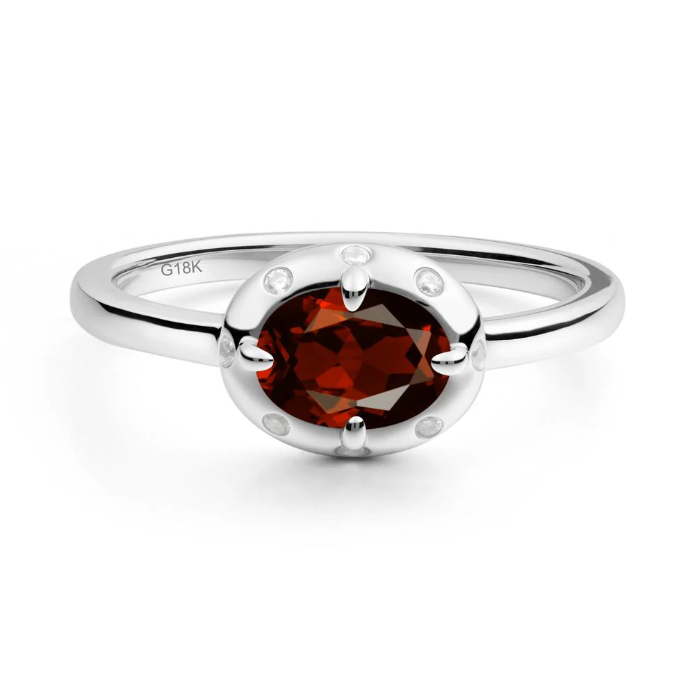 East-West Oval Garnet Ring - Image 9