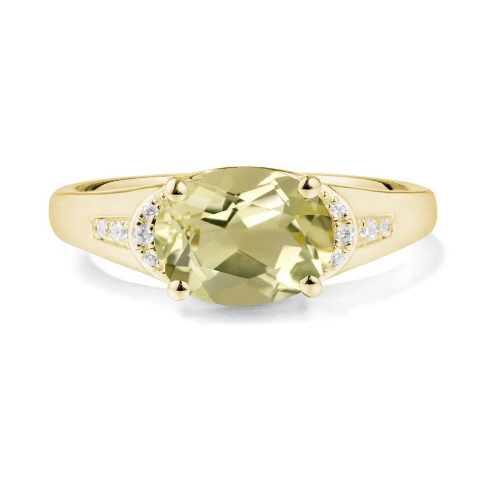 East West Oval Lemon Quartz Ring - Image 7
