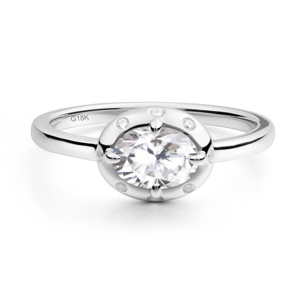 East-West Oval Moissanite Ring - Image 3