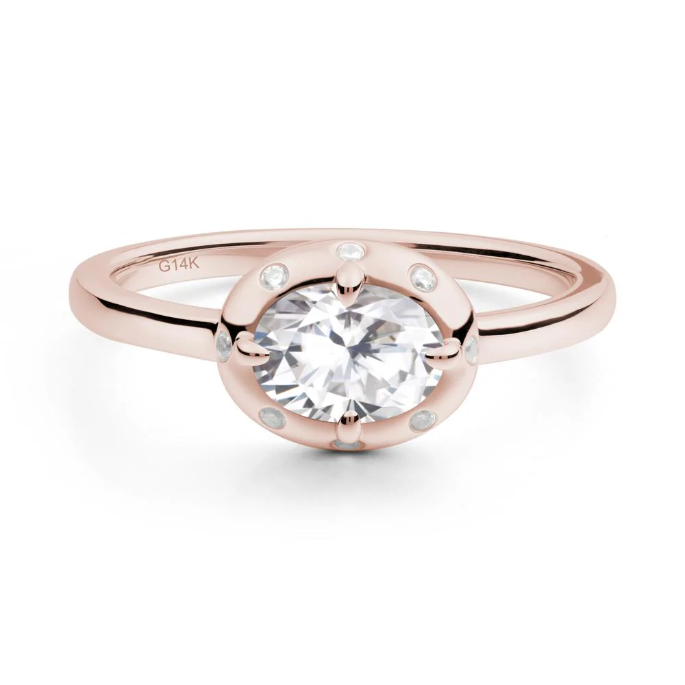 East-West Oval Moissanite Ring - Image 5