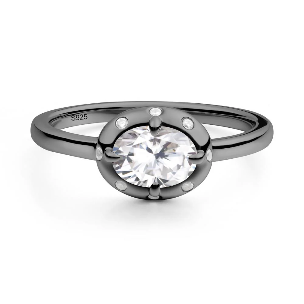 East-West Oval Moissanite Ring - Image 7
